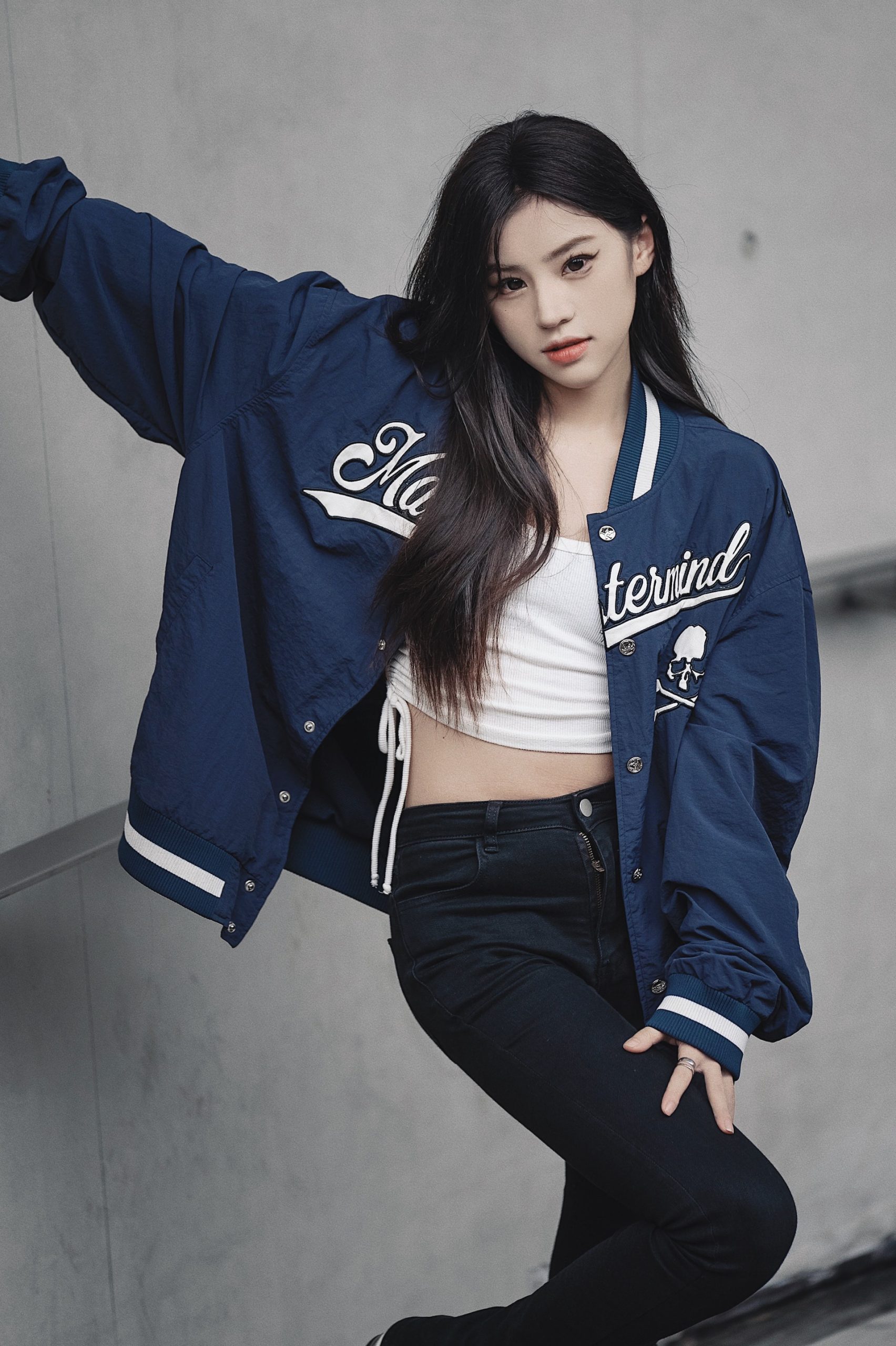 kpop model wearing a jacket