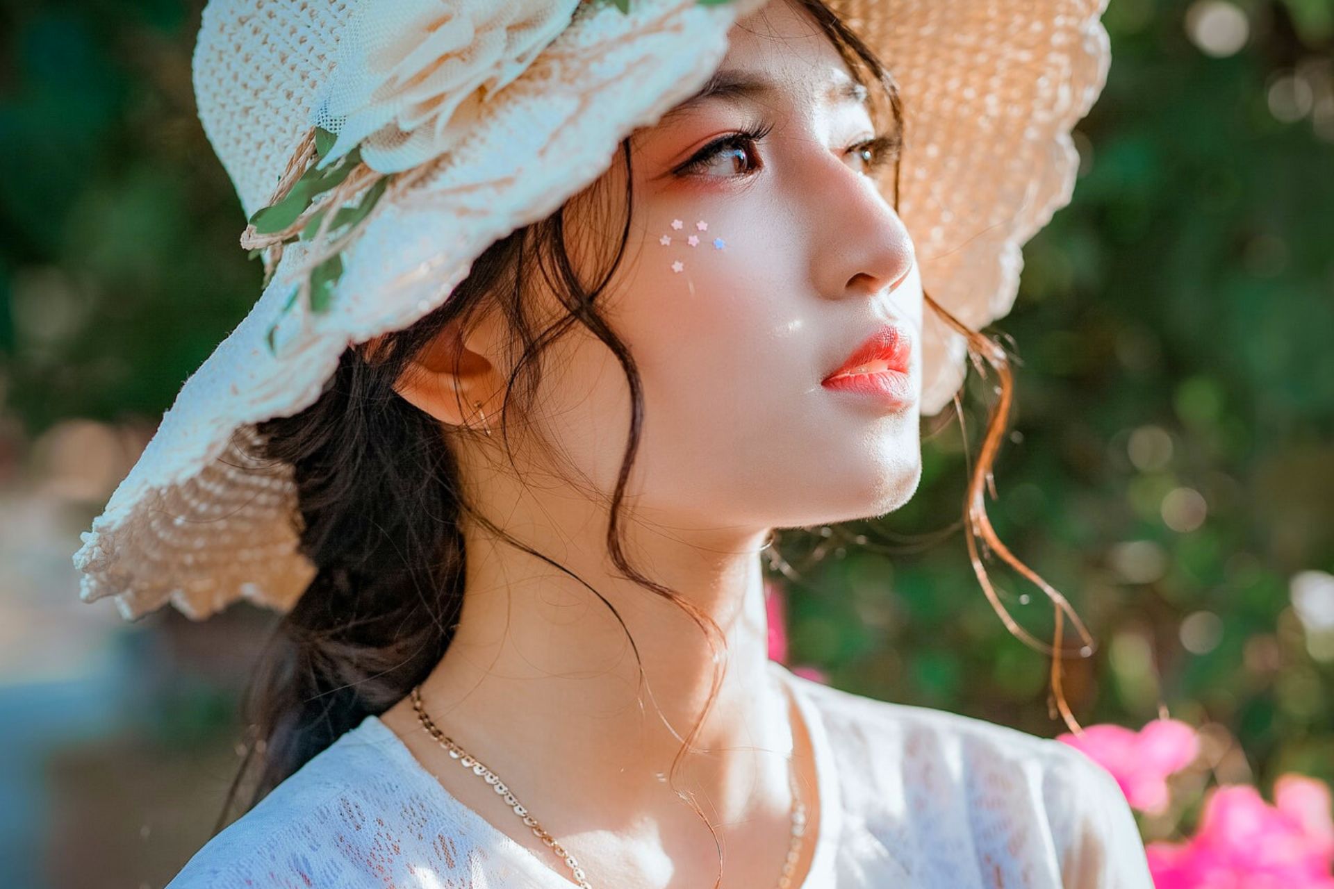 Korean girl wearing a hat