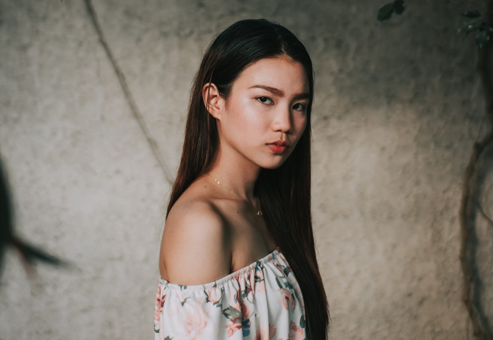 Beautiful thailand girl wore white top